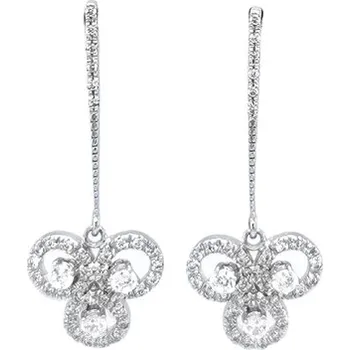 Náušnice Visací Náušnice z Bílého Zlata se Zirkony 7120015