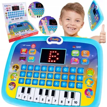 Vzdělávací NOTEBOOK počítač TABLET LED Pianinko Výuka Angličtiny Hračka