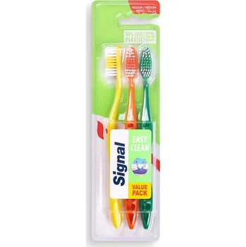 Elektrický zubní kartáček Zubní kartáčky Signal Easy Clean, střední tvrdost, 3 kusy
