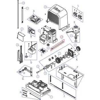 Pohon brány NICE CA0381C01 Kábel napájanie rj 167 mm RBS400,, RBS600, RBS600HS