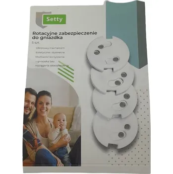 SETTY Zabezpečení do elektrických zásuvek, otočná krytka 3,8x3,8 cm