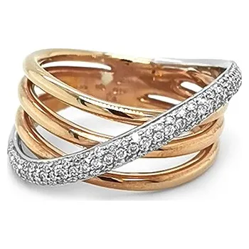 Prsten Zlatý Prsten s Diamanty 2010465