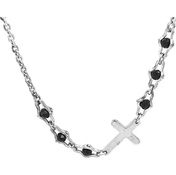 Náhrdelník Stříbrný Růženec s Černými Spinely SXC009-SN50 6030020