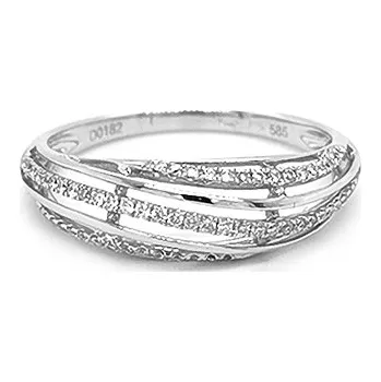 Prsten Zlatý Prsten s Diamanty 2011008