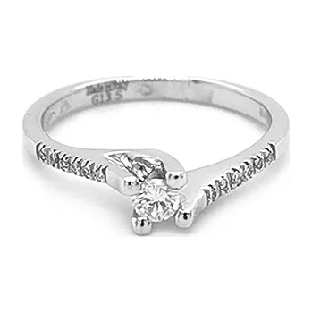 Prsten Zlatý Zásnubní Prsten s Diamanty 2010704