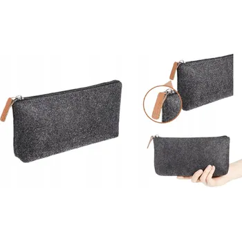 Penál Filcový Penál Multifunkční Pouzdro na Školní Potřeby a Kosmetiku Šedý