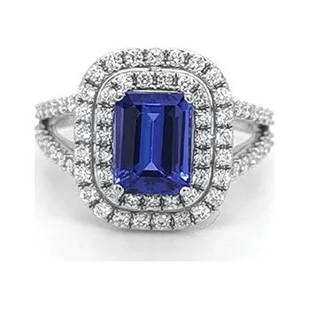 Prsten Zlatý Prsten s Tanzanitem a Diamanty 2011714