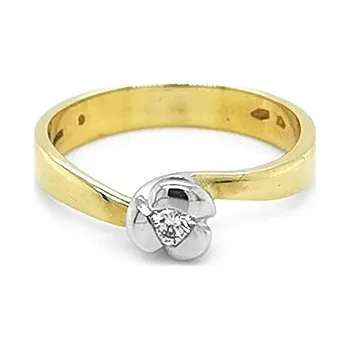 Prsten Zlatý Zásnubní Prsten s Diamantem 2011284