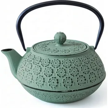 Konvice na čaj KONVICE LITINOVÁ ČAJNÍK S LOUHOVAČEM KUMO 1000 ML V JAPONSKÉM STYLU ZELENÁ