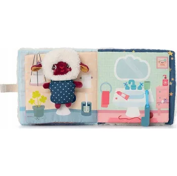 Hračka pro nejmenší LILLIPUTIENS Interaktivní knížka s mini plyšákem Dobrou noc Ovečka Y