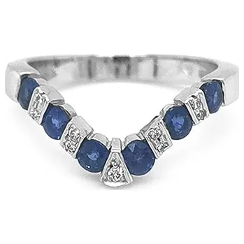 Prsten Zlatý Prsten se Safíry a Diamanty 2010581