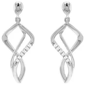 Náušnice Zlaté Visací Náušnice se Zirkony 7122099