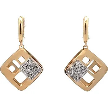 Náušnice Zlaté Visací Náušnice se Zirkony 7122620