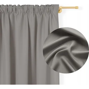 HOTOVÝ ZÁVĚS 140x250 hladká MATNÁ na pásce žabí tunel ŠEDÁ