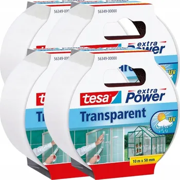 Lepicí páska Tesa Průhledná opravná páska na sklo, okna, fólie 10 m x 50 mm x4