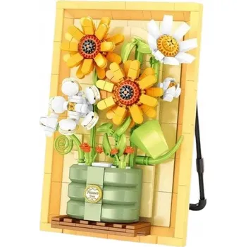 ostatní stavebnice STAVEBNICE 3D OBRAZ KVĚTINY VE VÁZE SADA KOSTEK 562 DÍLKŮ