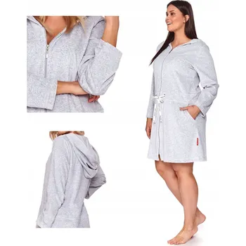 Dámský župan Doctor Nap dámský župan ke kolenům s kapucí velikost 3XL