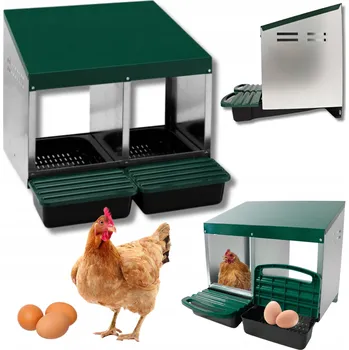 AUTOMATICKÁ SNÁŠKOVÁ HNÍZDA PRO SLEPICE S DVOJITÝM HŘADEM A ZÁSUVKOU DO KURNÍKU