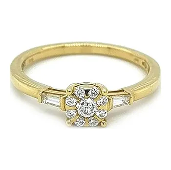 Prsten Zlatý Prsten s Diamanty B200136