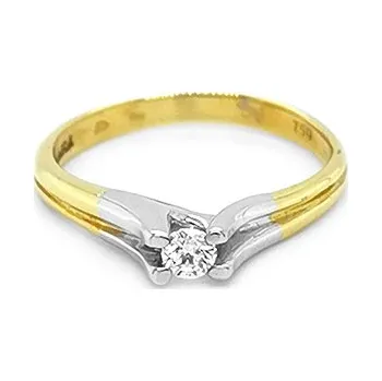 Prsten Zlatý Zásnubní Prsten s Diamantem 2011099