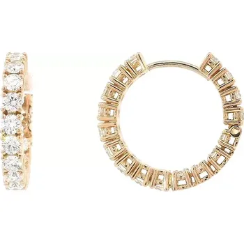 Náušnice Elegantní kruhové náušnice s diamanty v růžovém zlatě 2020919