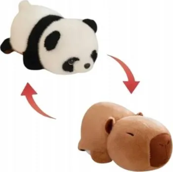 plyšák Plyšová Hračka VELKÁ KAPYBARA & PANDA 35 cm plyšová hračka OBOUSTRANNÁ HIT TM Toys