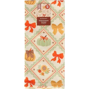 Utěrka Bavlněná utěrka / hadřík do kuchyně s motivem dýní, mašliček a květin