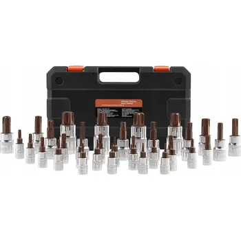 Bit Rázové Nástavce 34ks Sada Nástavců na Bity T6-T70 S2 Ocel Ocel