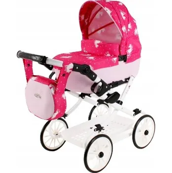 Kočárek pro panenku Hluboký skládací kočárek pro panenky Adbor Viki, gondola, taška, košík, barva Vi-04