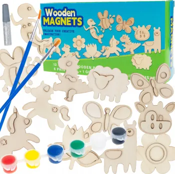 Obraz Dřevěné Magnety na ledničku k malování – vytvořte si vlastní magnet DIY