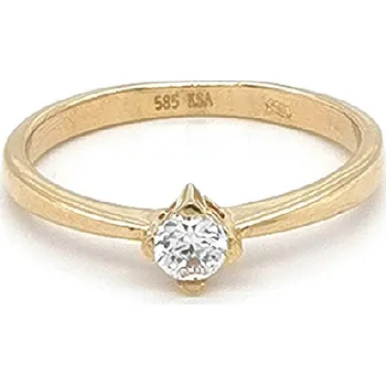 Prsten Zlatý Zásnubní Prsten se Zirkonem 7130893
