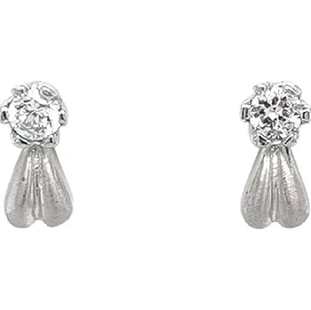 Náušnice Elegantní Náušnice z Bílého Zlata s Minimalistickým Designem 7121114