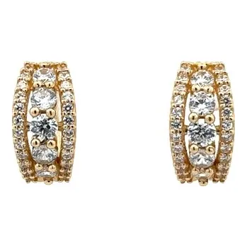 Náušnice Zlaté Kruhové Náušnice se Zirkony 7122573