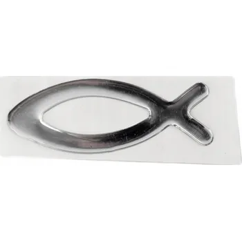 Samolepicí dekorace na vozidlo Samolepka na auto rybička stříbrná 8,5 x 3 cm