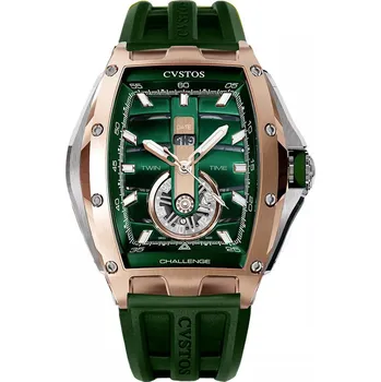 Hodinky CVSTOS Challenge Twin-Time 5N Red Gold Green Dial A01108.4127001