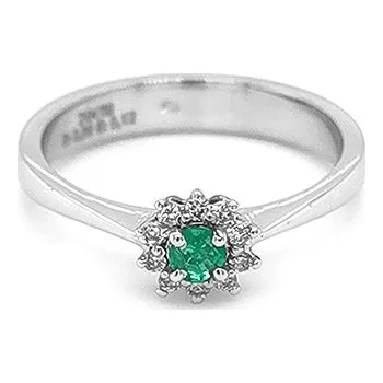 Prsten Zlatý Prsten se Smaragdem a Diamanty 2010546