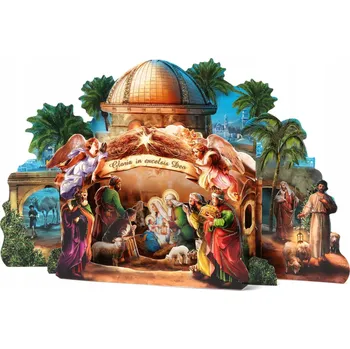 Obraz Papírový Betlém Vánoční Velký 3D Pohlednice s Obálkou