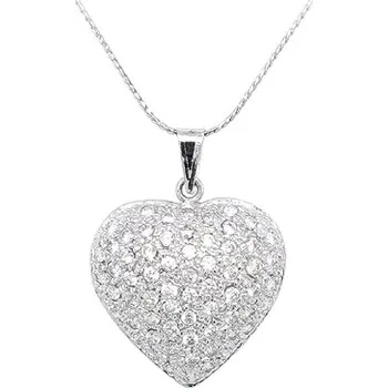 Přívěsek Přívěsek Srdce se Zirkony z Bílého Zlata 7151025