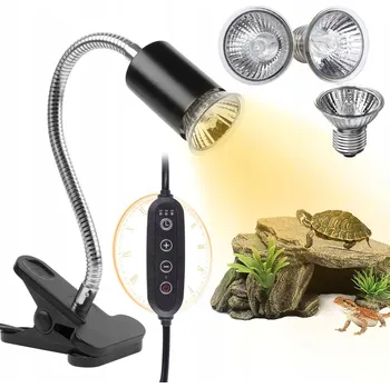 Osvětlení do terária SADA VYHŘÍVANÉ LAMPY PRO PLAZY SE 3 ŽÁROVKAMI 50W, TEPELNÁ LAMPA PRO ŽELVY