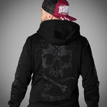 Pánská mikina mikina s kapucí pánské - BACK 2 BLACK - HYRAW - W23-M11-B - 3XL