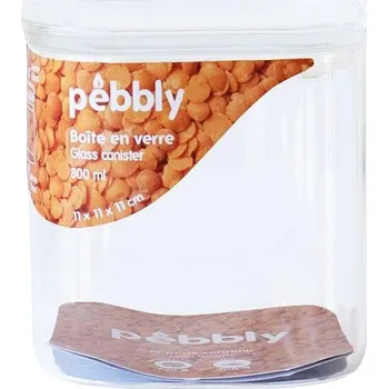 Dóza na potraviny Pebbly PKV-044 Skleněná dóza, 800 ml
