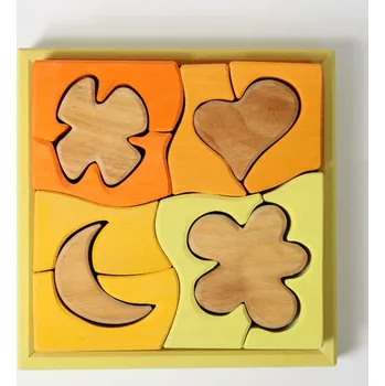 Dřevěná hračka Grimm's Dřevěná stavebnice pro nejmenší Žlutá