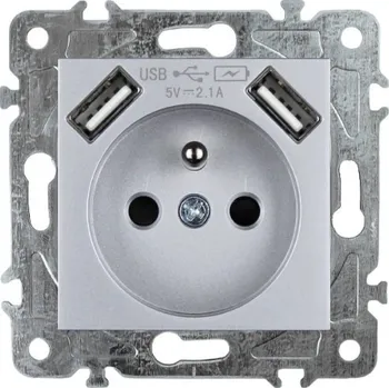 Elektrická zásuvka Elhard Royal YK2190S stříbrná