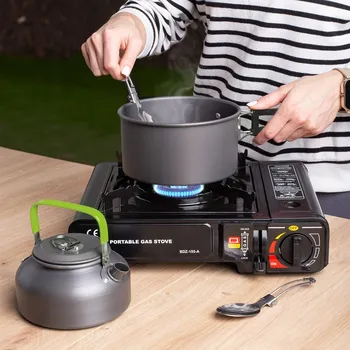 Sada nádobí Sada hrnců a nádobí pro kempování ZG4-03 černá