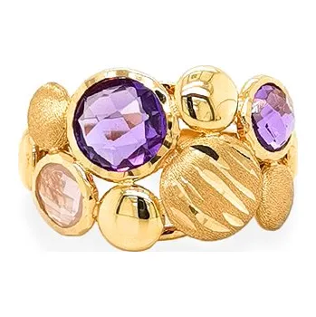 Prsten Zlatý Prsten s Barevnými Kameny 7131617