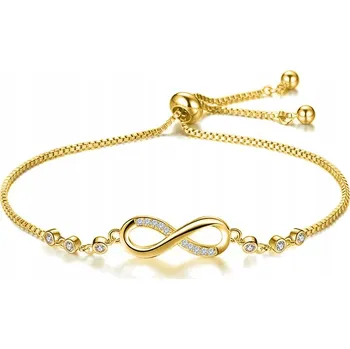 Náramek ZLATÝ DÁMSKÝ NÁRAMEK NEKONEČNO STŘÍBRO 925 POZLACENÝ CELEBRITKA