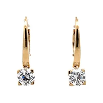 Náušnice Visací Nnáušnice ze Žlutého Zlata s Třpytem Zirkonů 7122663