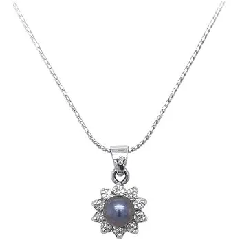 Přívěsek Přívěsek s Perlou a Zirkony Bílé Zlato