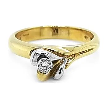 Prsten Exkluzivní prsten z kombinovaného zlata s diamantem 2011293