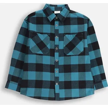 Dětská bavlněná košile Coccodrillo tyrkysová barva, CITY RACING BOY JUNIOR ZC5136101CBJ 69X, vel. 140